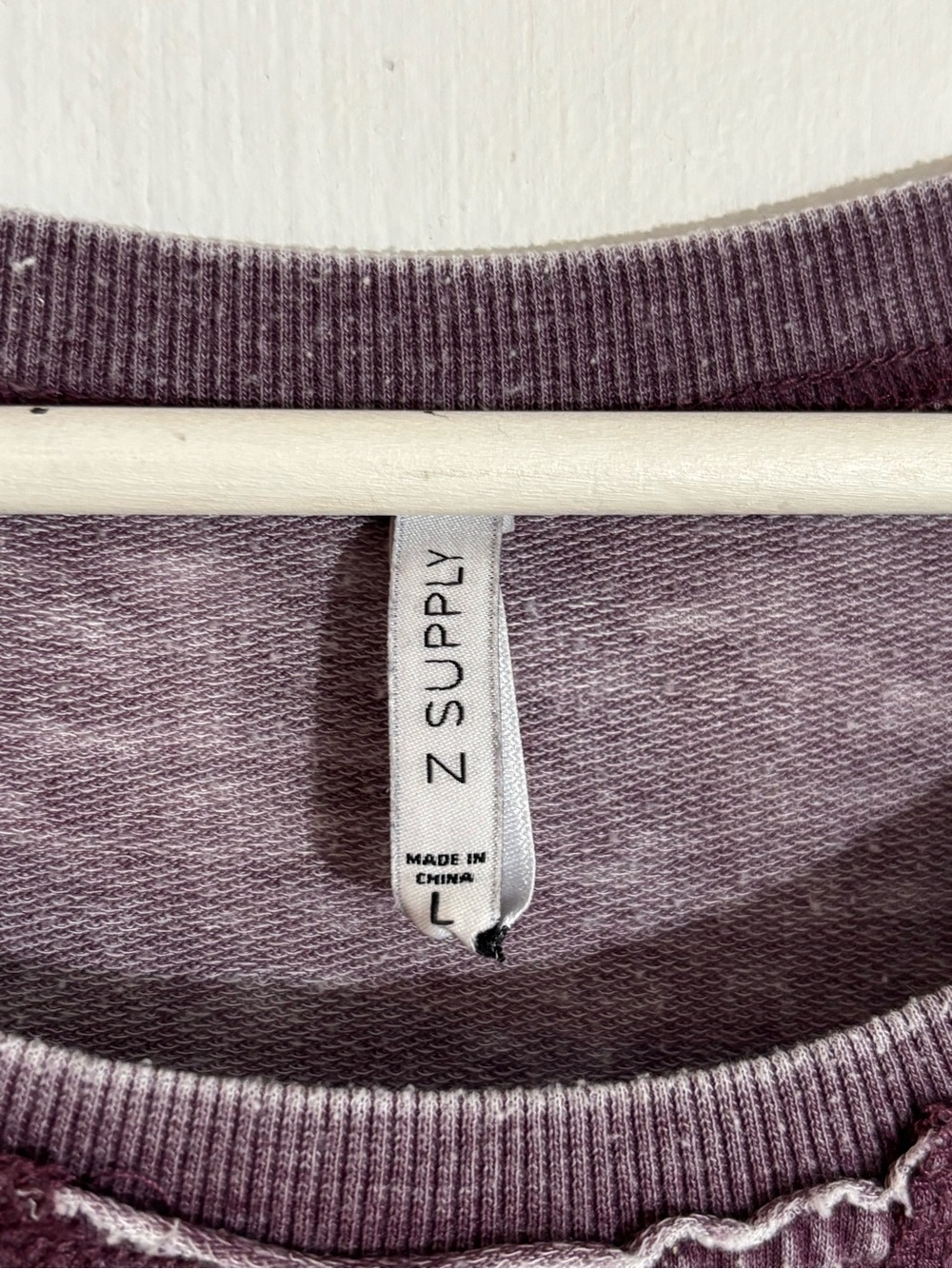Z Supply Heathered Purple Crew Neck Pullover - Picture 4 of 9